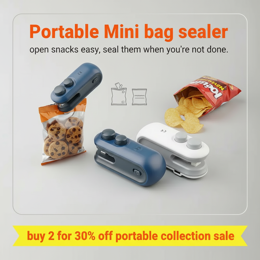 Portable Mini Heat Sealer/cutter, Reseal Any Bag in Seconds