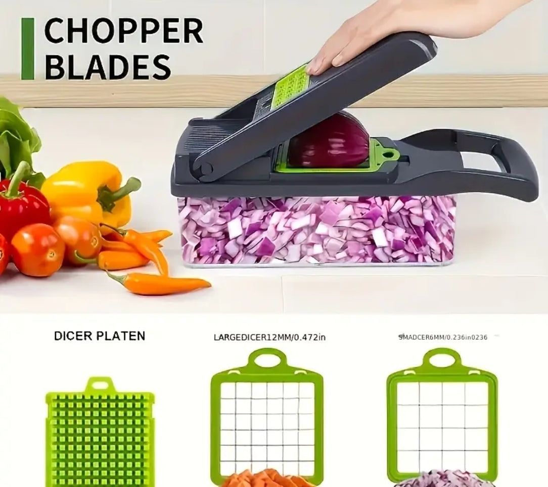 All-in-One Vegetable Chopper & Slicer with Storage Box – Fast, Easy & Mess-Free Prep