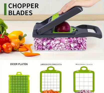 All-in-One Vegetable Chopper & Slicer with Storage Box – Fast, Easy & Mess-Free Prep