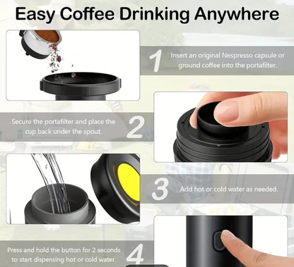 Rechargeable Capsule Based Mini Portable  Espresso Maker