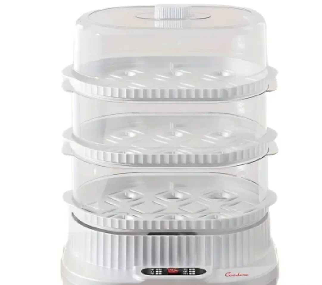 Ultimate 3-Tier Electric Food Steamer & Egg Cooker – Fast, Healthy, One-Touch Cooking
