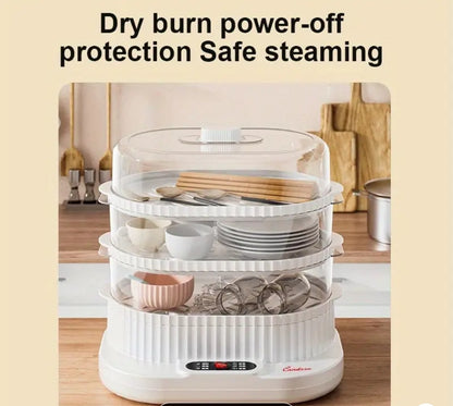 Ultimate 3-Tier Electric Food Steamer & Egg Cooker – Fast, Healthy, One-Touch Cooking