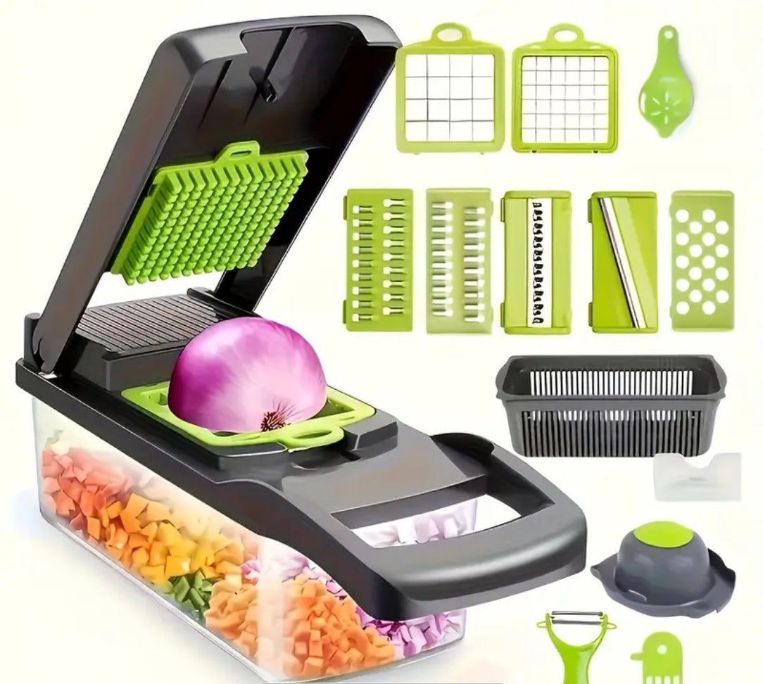 All-in-One Vegetable Chopper & Slicer with Storage Box – Fast, Easy & Mess-Free Prep