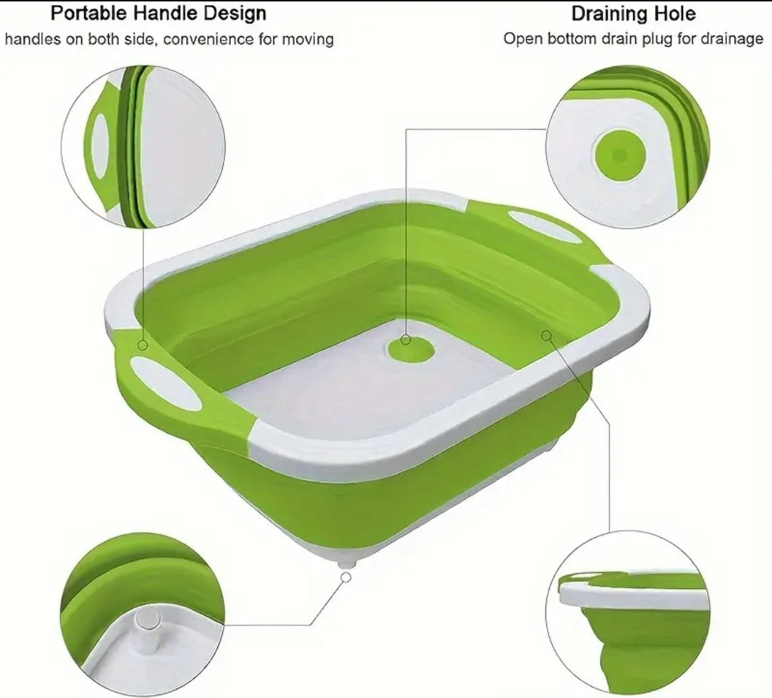 🥗 Collapsible Silicone Food Prep Station & Cutting Board Set